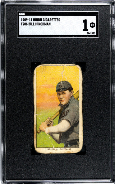 1909-11 T206 Bill Hinchman Batting Hindu SGC 1 front of card