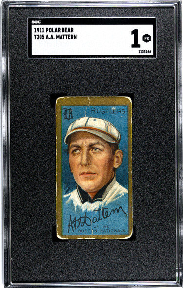 1911 T205 A. A. Mattern Portrait Polar Bear SGC 1 front of card