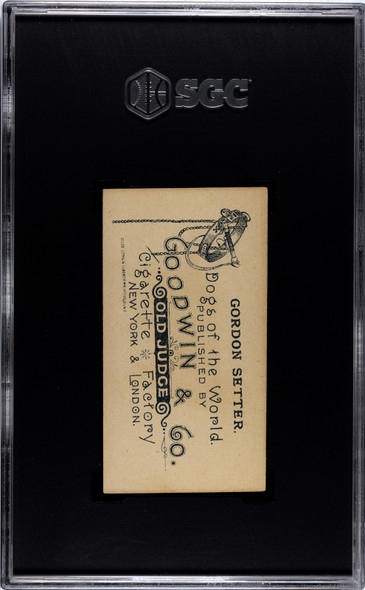 1890 N163 Goodwin & Co. Old Judge Gordon Setter SGC 3 Back of card