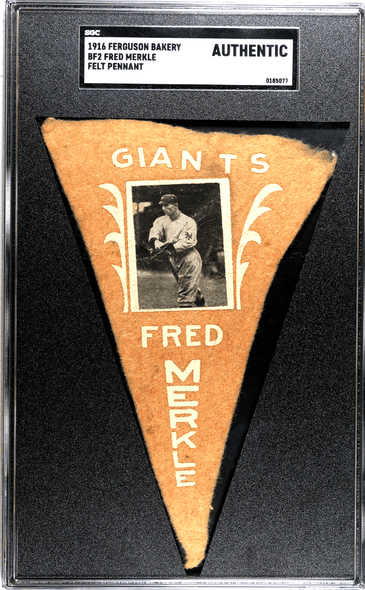 1916 Ferguson Bakery Fred Merkle Felt Pennant SGC A front of card