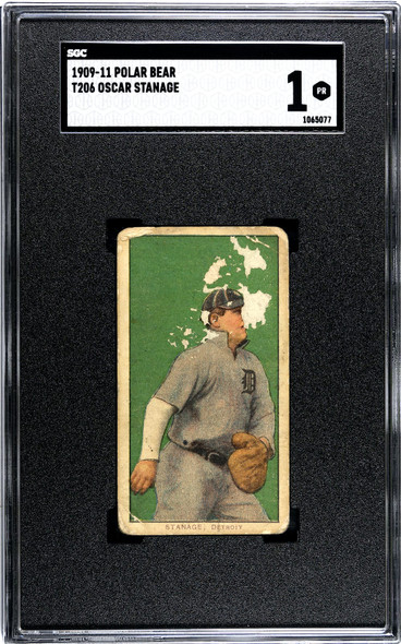 1909 T206 Oscar Stanage Polar Bear SGC 1 front of card