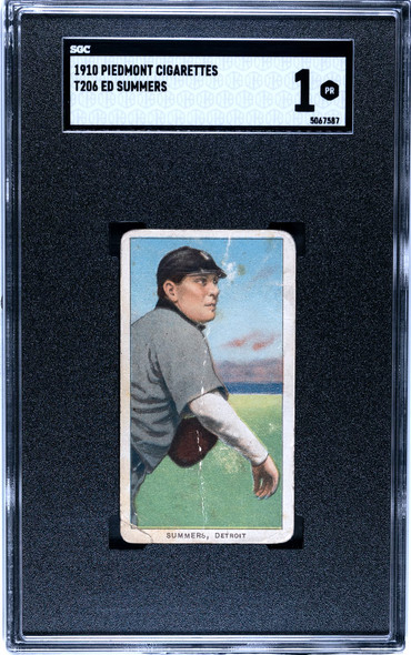 1910 T206 Ed Summers Pitching Piedmont 350 SGC 1