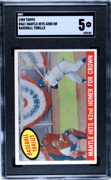 1959 Topps Mantle Hits #461 SGC 5 front of card