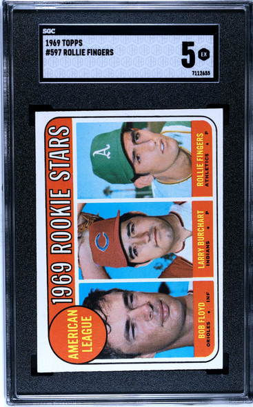 1969 Topps Rollie Fingers #597 SGC 5 front of card