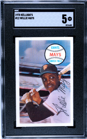 1970 Kellogg's Willie Mays #12 SGC 5 front of card