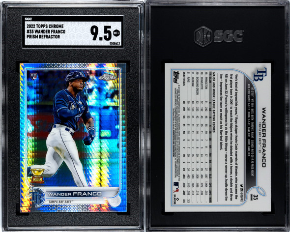 2022 Topps Chrome Wander Franco #35 Prism Refractor SGC 9.5 front and back of card