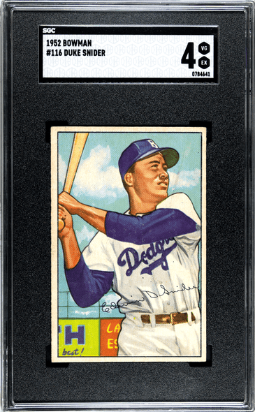 1952 Bowman Duke Snider #116 SGC 4 front of card