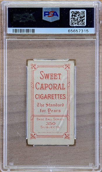 1910 T206 Billy Purtell Sweet Caporal 350 PSA 3 back of card