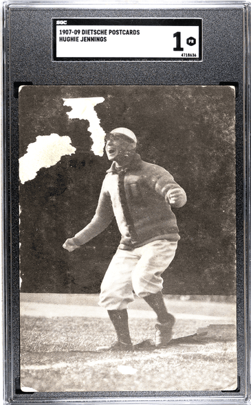 1907-09 Dietsche Postcards Hughie Jennings SGC 1 front of card