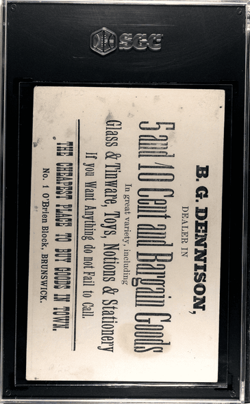 1880s H804-7 Merchant's Gargling Oil Struck Out B.G. Dennison SGC 2 back of card