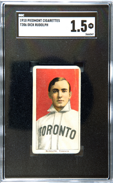 1910 T206 Dick Rudolph Piedmont 350 SGC 1.5 front of card