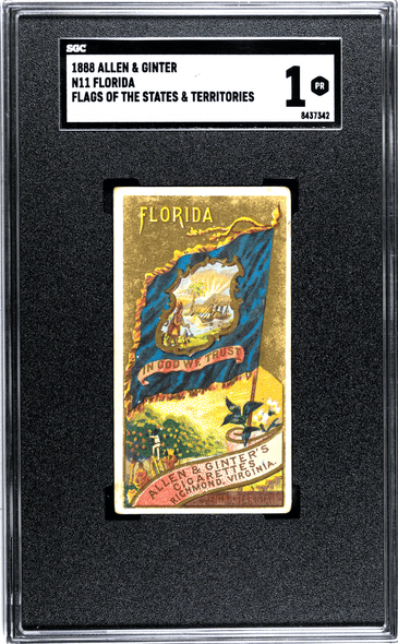 1888 N11 Allen & Ginter Flordia Flags of the States & Territories SGC 1 front of card