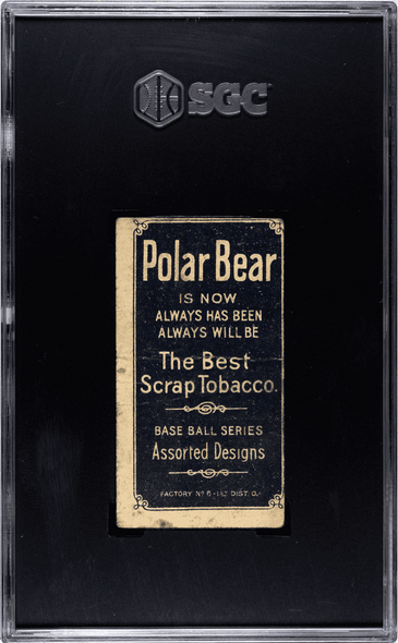1909-11 T206 Ed Reulbach No Glove Showing Polar Bear SGC 1 back of card