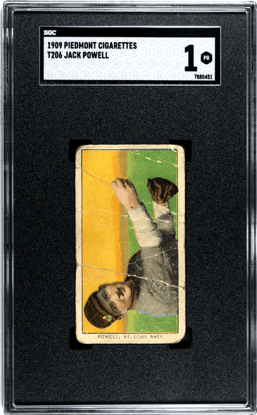 1910 T206 Jack Powell Piedmont 150 SGC 1 front of card