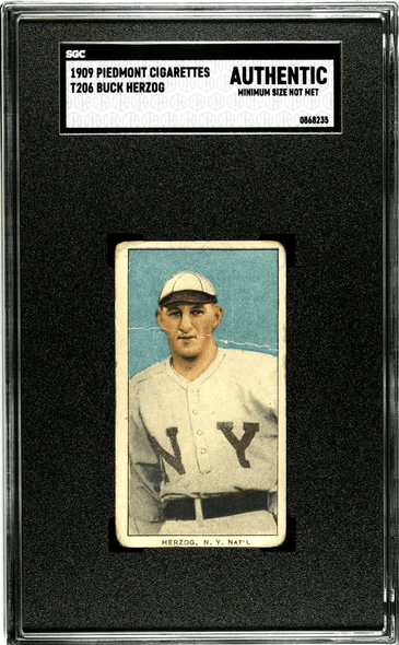 1910 T206 Buck Herzog Piedmont 150 SGC A front of card