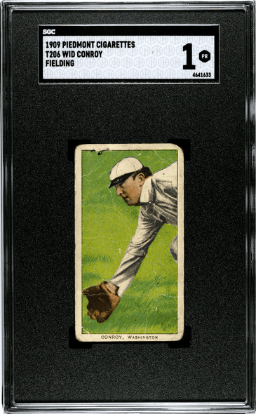 1910 T206 Wid Conroy Fielding Piedmont 150 SGC 1 front of card