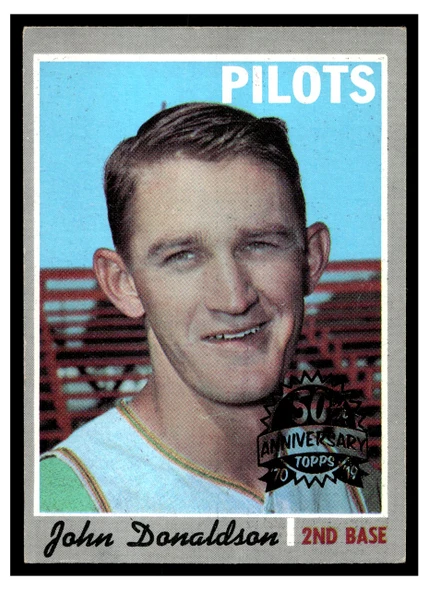 1970 Topps John Donaldson #418 2019 Heritage 50th Anniversary Buyback Low Grade - Creases front of card