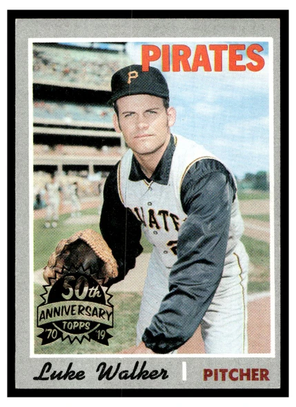 1970 Topps Luke Walker #322 2019 Heritage 50th Anniversary Buyback Low Grade — Example B front of card