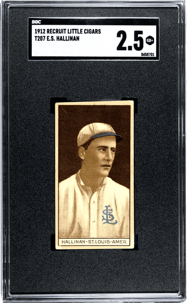 1912 T207 E.S. Hallinan SGC 2.5 front of card