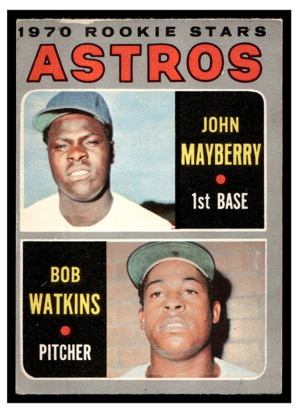 1970 O-Pee-Chee John Mayberry / Bob Watkins #227 1970 Rookie Stars Rookie Card Low Grade - Creases front of card