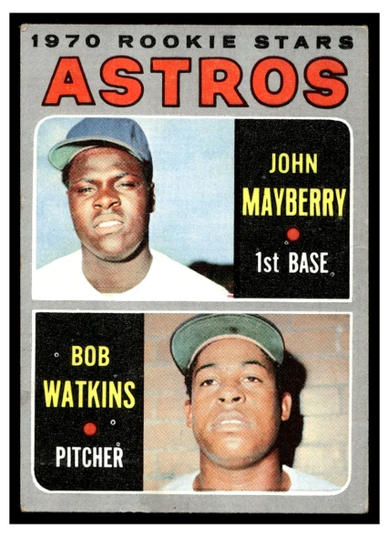 1970 Topps John Mayberry / Bob Watkins #227 1970 Rookie Stars Rookie Card Low Grade — Example A front of card