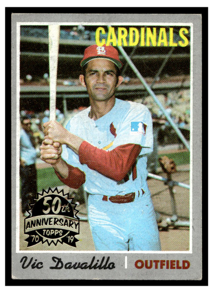 1970 Topps Vic Davalillo #256 2019 Heritage 50th Anniversary Buyback Low Grade front of card
