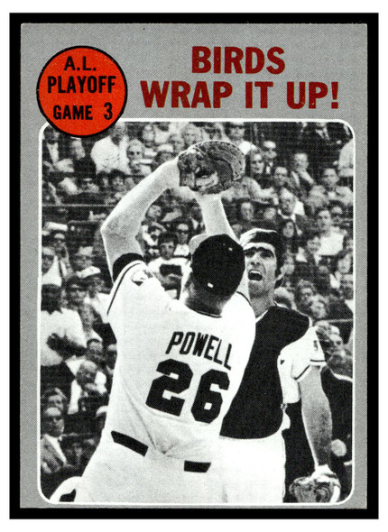 1970 Topps Birds Wrap It Up! #201 A.L. Playoff Game 3 Low Grade front of card
