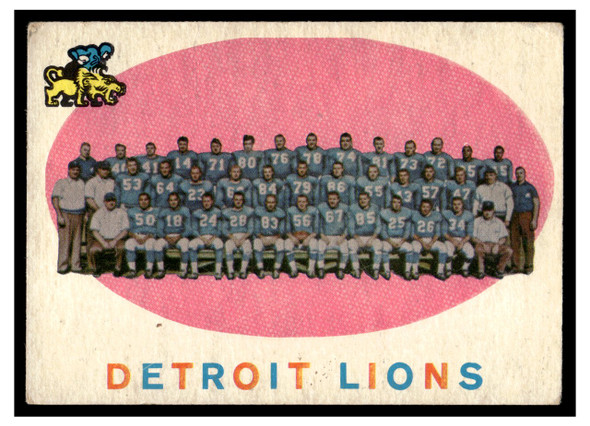 1959 Topps Detroit Lions #3 Team Checklist Back Low Grade - Marks front of card