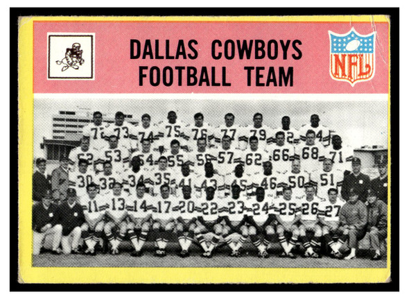 1967 Philadelphia Dallas Cowboys #49 Team Photo Low Grade - Creases front of card