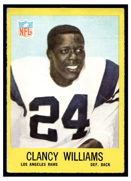 1967 Philadelphia Clancy Williams #95 Rookie Card Low Grade - Creases — Example B front of card