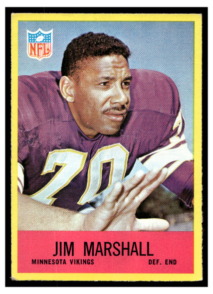 1967 Philadelphia Jim Marshall #103 Low Grade front of card