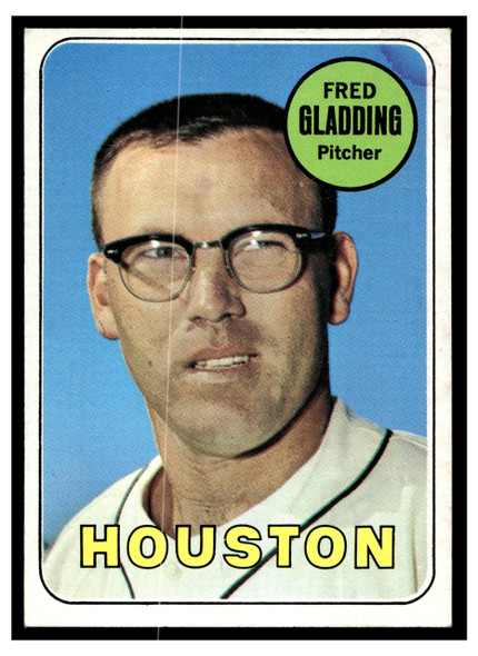 1969 Topps Fred Gladding #58 Low Grade - Creases front of card