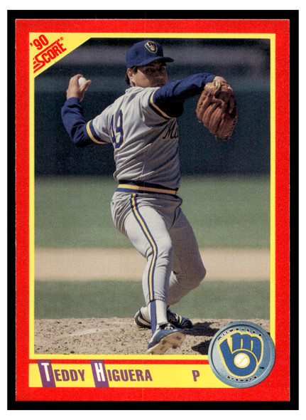 1990 Score Teddy Higuera #305 Low Grade front of card