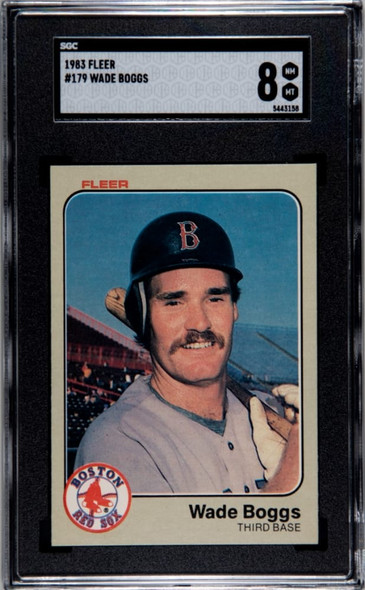 1983 Fleer Wade Boggs #179 SGC 8 front of card