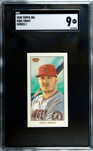 2020 Topps 206 Mike Trout Series 1 SGC 9 front of card