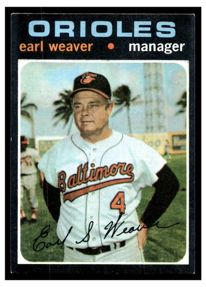 1971 Topps Earl Weaver #477 HOF Good front of card