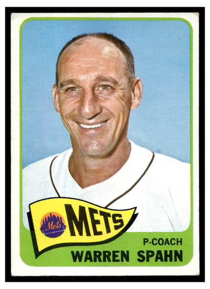 1965 Topps Warren Spahn #205 HOF Good front of card