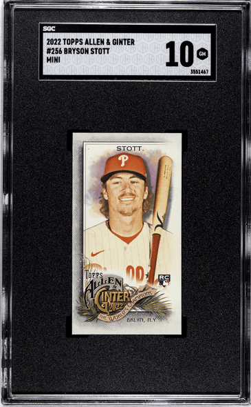 2022 Topps Allen & Ginter Bryson Stott #256 Mini SGC 10 front of card