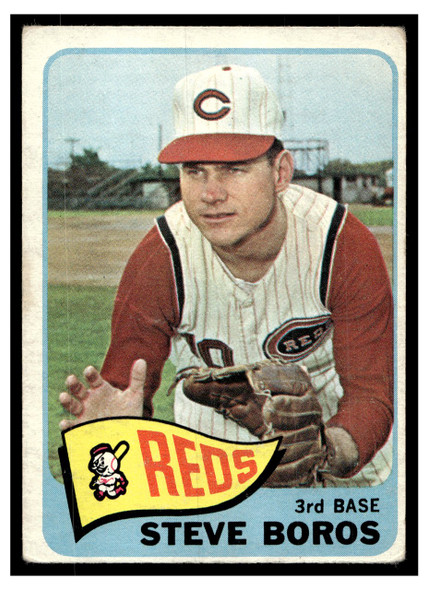 1965 Topps Steve Boros #102 Low Grade - Creases front of card