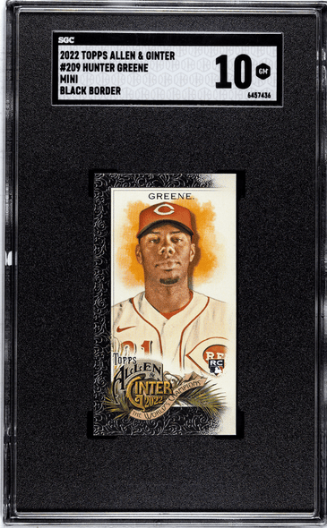 2022 Topps Allen & Ginter Hunter Greene Black Border #209 Mini SGC 10 front of card