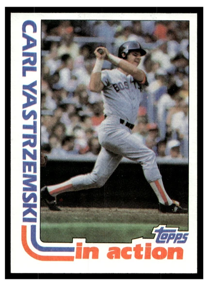 1982 Topps Carl Yastrzemski #651 In Action HOF Low Grade front of card