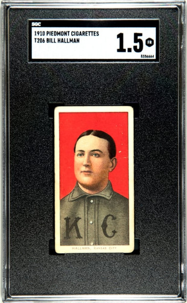 1910 T206 Bill Hallman Piedmont 350 SGC 1.5 front of card