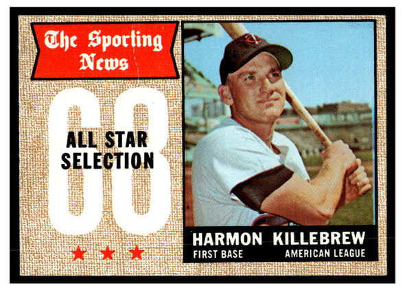 1968 Topps Harmon Killebrew #361 All-Star HOF Low Grade - Creases front of card