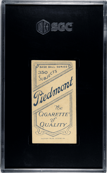 1910 T206 Ed Greminger Piedmont 350 SGC 3.5 back of card