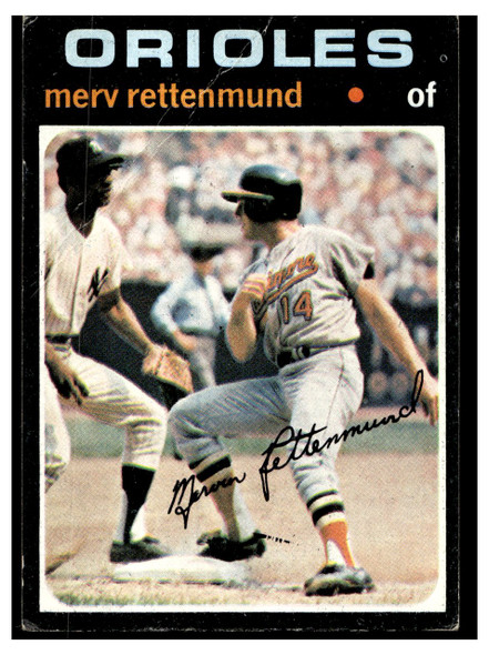 1971 Topps Merv Rettenmund #393 Low Grade - Creases front of card