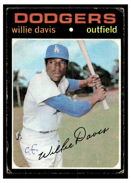 1971 Topps Willie Davis (William Henry Davis) #585 Low Grade - Creases front of card