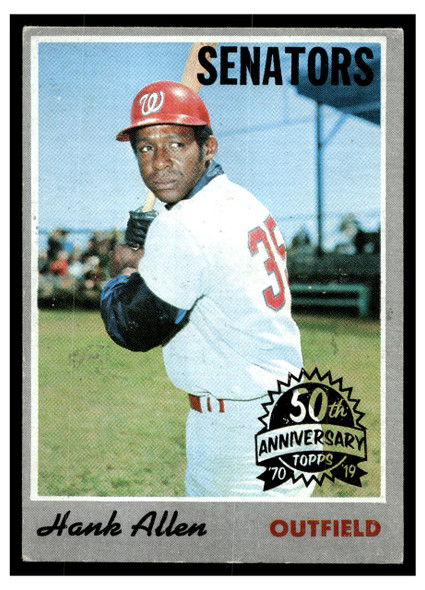 1970 Topps Hank Allen #14 50th Anniversary stamped buyback Low Grade front of card