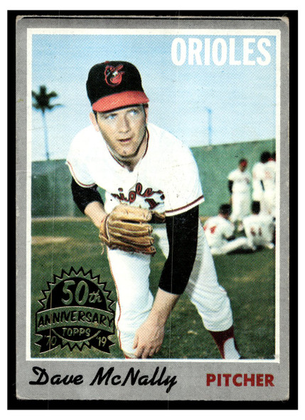 1970 Topps Dave McNally #20 50th Anniversary stamped buyback Low Grade front of card