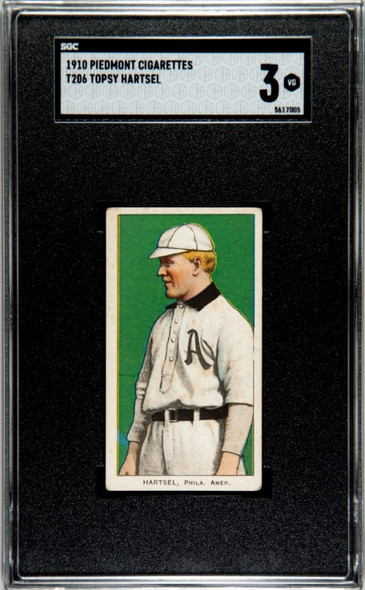 1910 T206 Topsy Hartsel Piedmont 350 SGC 3 front of card