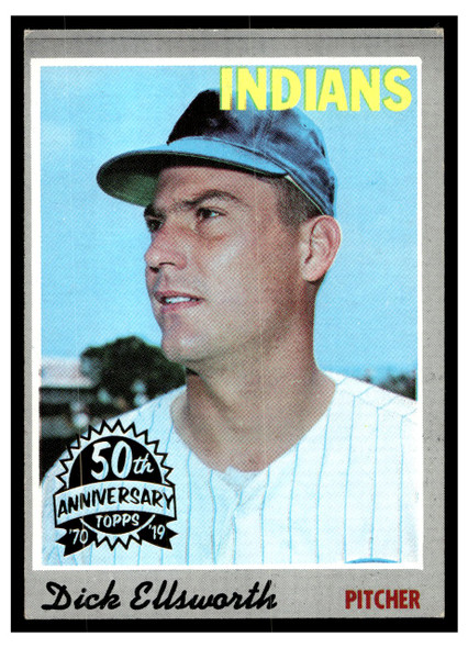 1970 Topps Dick Ellsworth #59 50th Anniversary stamped card Low Grade front of card